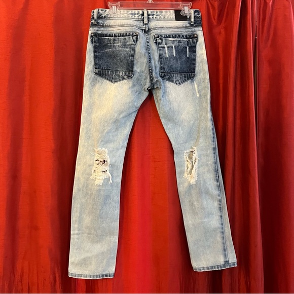 Trill Nation Distressed Skinny Jeans – Light Wash - Picture 2 of 14